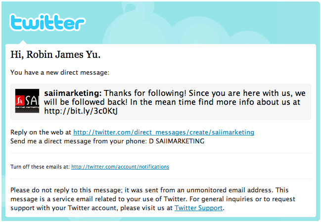 Twitter in HTML Twitter notification in HTML