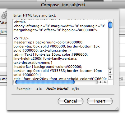 Thunderbird Inserting HTML